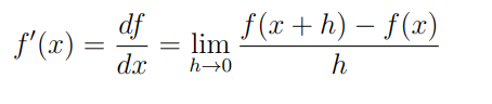 Fórmulas para provas: Definição da derivada.