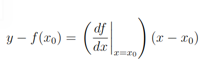 Fórmula para provas: Reta tangente a uma função f(x).