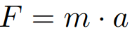 Equação da segunda lei de Newton usada para resumo e exemplos dessa lei.