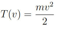uma das fórmulas para cálculo da energia cinética que será usada nos exercícios resolvidos.