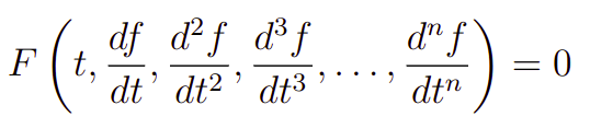 Forma geral para as equações diferenciais ordinárias.