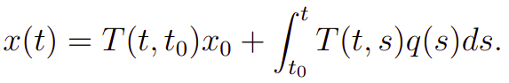 Fórmula da variação das constantes para resolução de PVIs de primeira ordem lineares. 