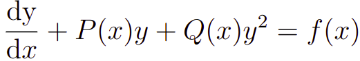 Forma geral da Equação de Riccati.