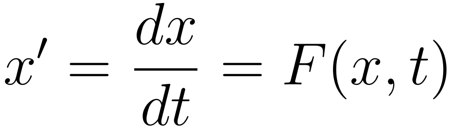 Forma geral para equações diferenciais ordinárias de primeira ordem. 