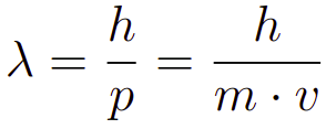 Comprimento de onda de De Broglie na física quântica.