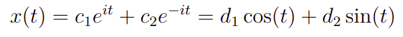 Solução das equações diferenciais não homogênea apresentada.