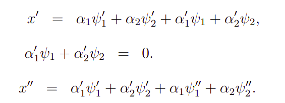 Derivada e condição da solução geral do método da variação dos parâmetros.