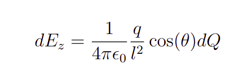 Expressão para o campo elétrico infinitesimal na eletrostática para uma distribuição de carga superficial.