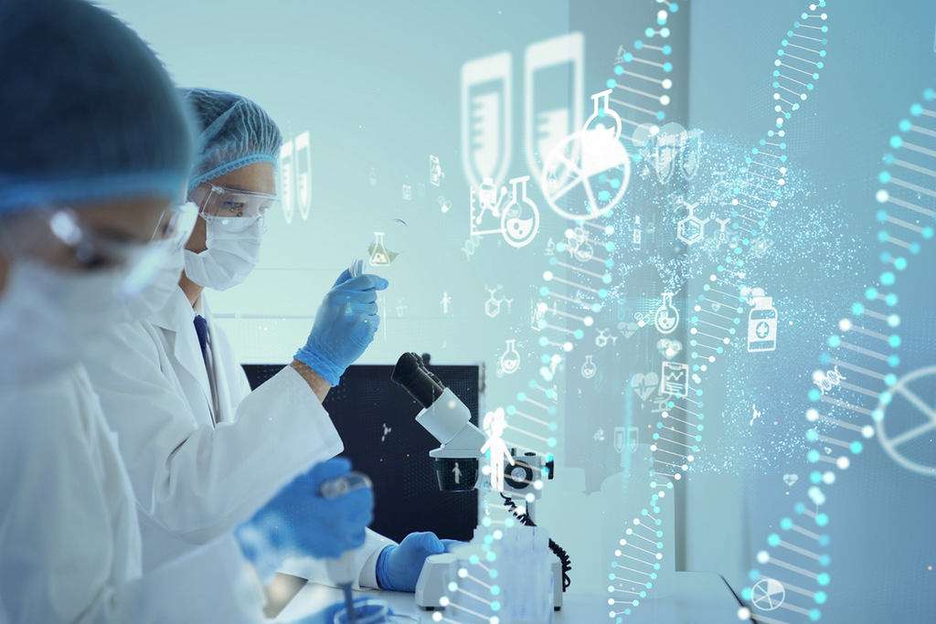 Pesquisadores da área de nanotecnologia buscando inovação em diagnóstico.