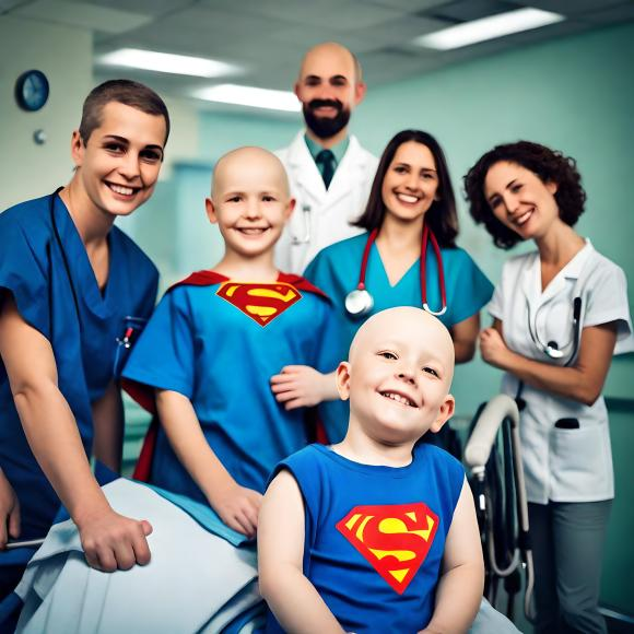 Crianças no hospital para transplante de medula óssea