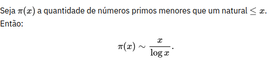 Teorema dos números primos de Gauss.