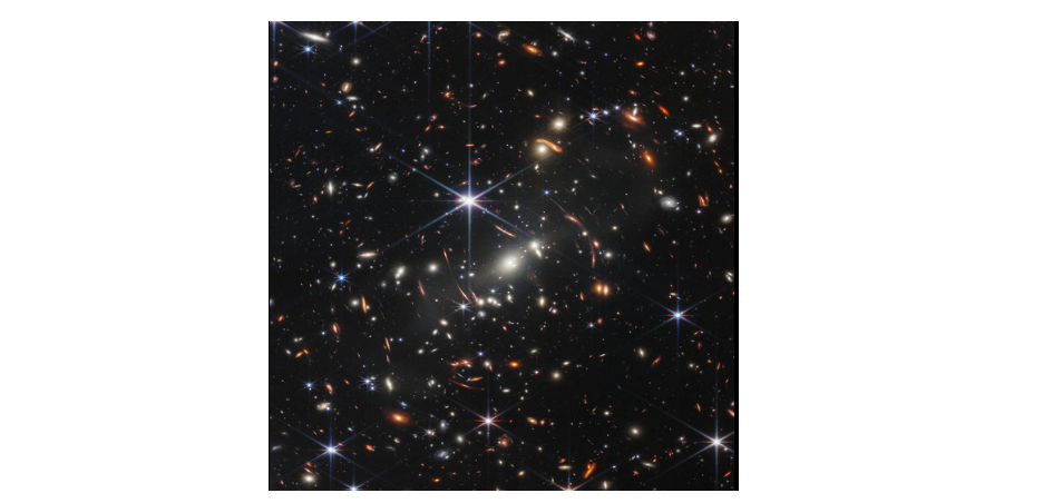 Figura 2. Imagem gerado pelo James Webb: Deep Field como possível identificado de estrelas negras. Fonte: NASA.