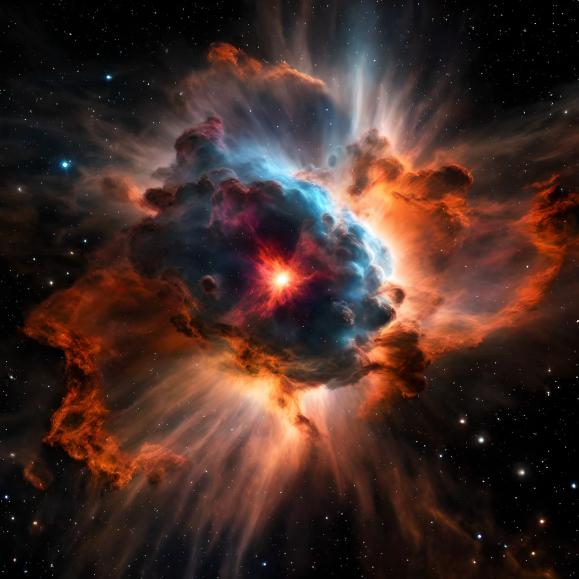 explosão nebulosa ilustrando o ciclo de vida de uma estrela